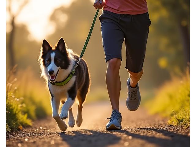 Person jogging with a dog using a hands-free leash